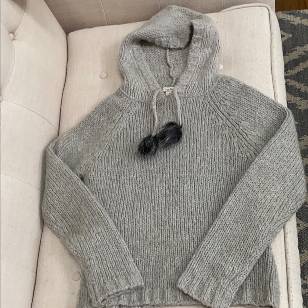 Free People Hooded Wool Sweater-M